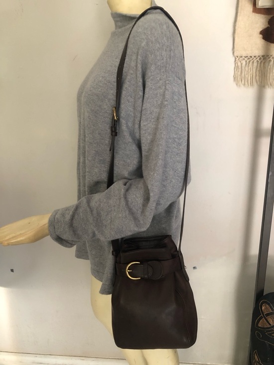 Coach Handbags - Vintage Coach SoHo Dark Brown Leather Crossbody with Gold Buckle #4156